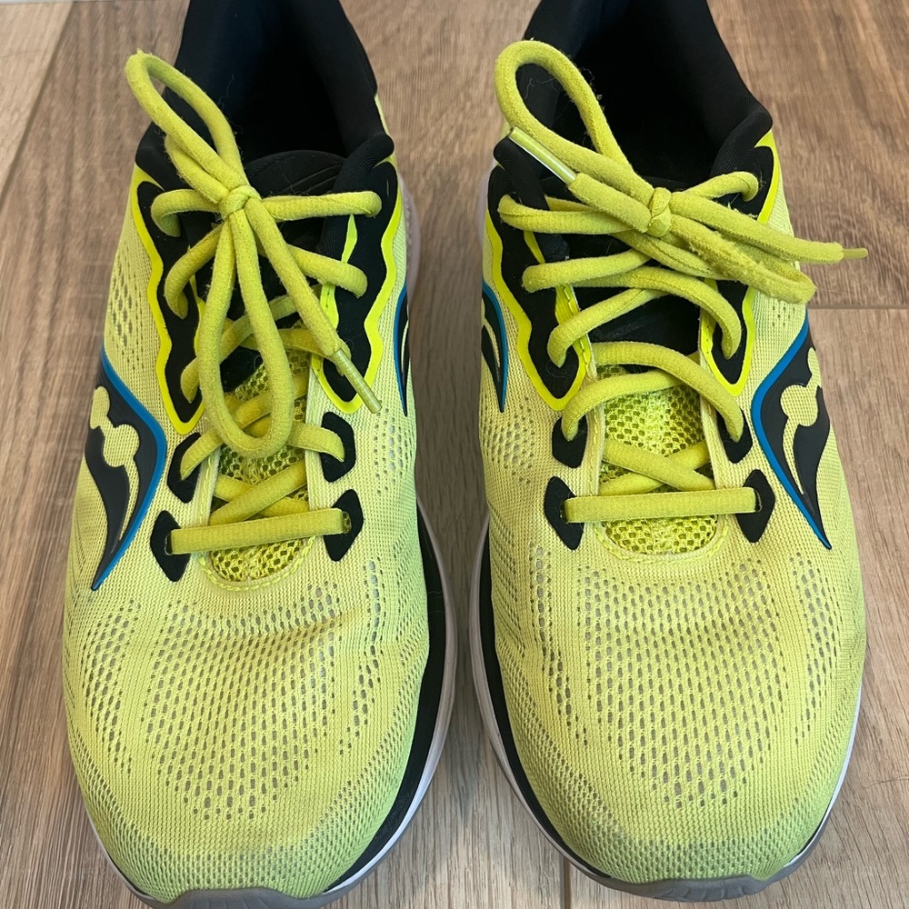 Saucony Ride 14 Men's Running Shoes Citrus/Black, Size 10 - Picture 2 of 7